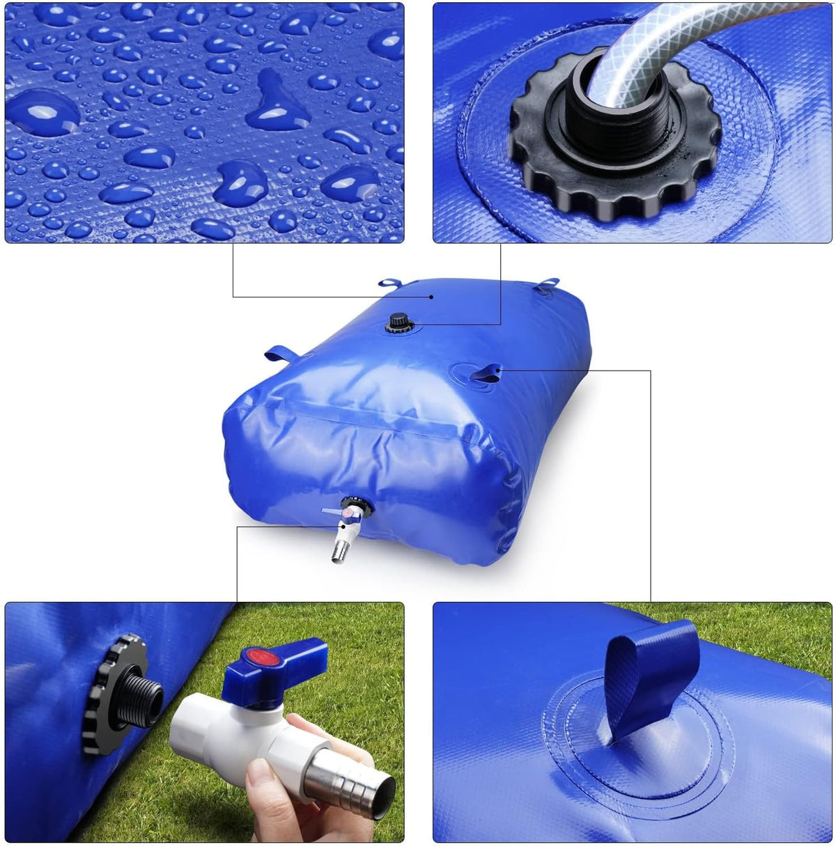 Water Storage Tank 1000L Foldable Portable Bladder Bag Irrigation Emergency Use