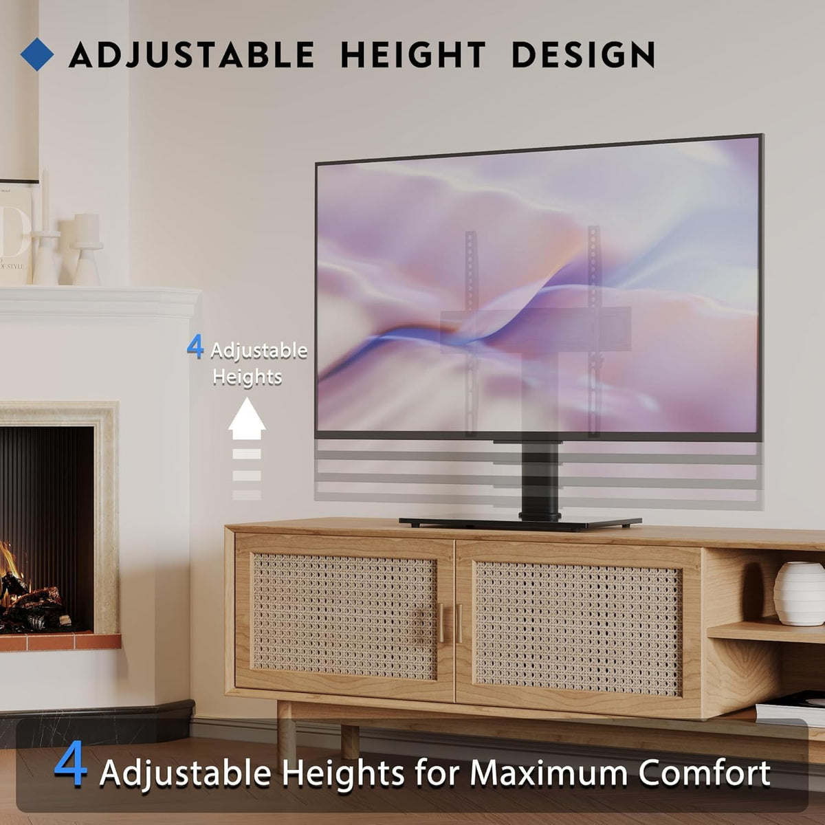 Universal TV Stand 24-60 Inch Height Adjustable 45kg Tabletop Base BONTEC TV Mount