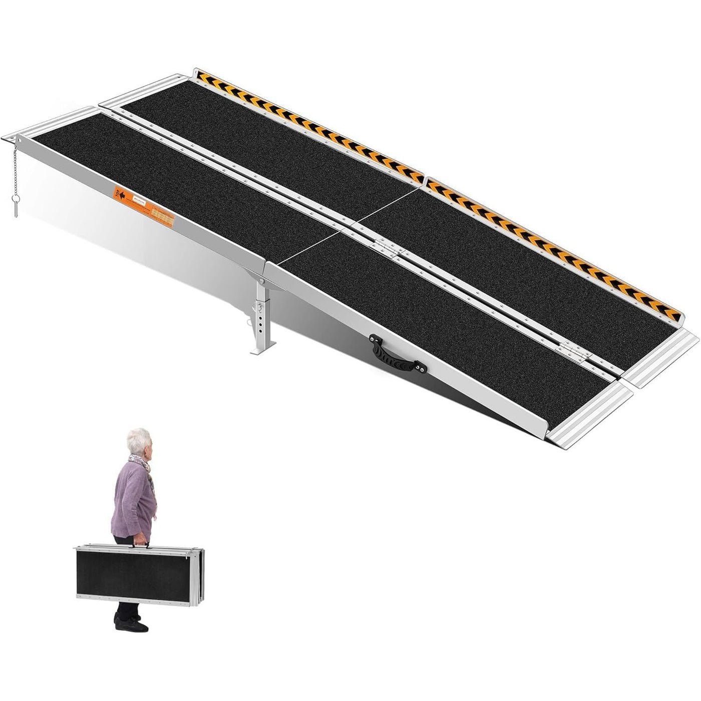 Wheelchair Ramp 6FT Foldable Aluminum 362KG Extra Wide Transition Plate Portable
