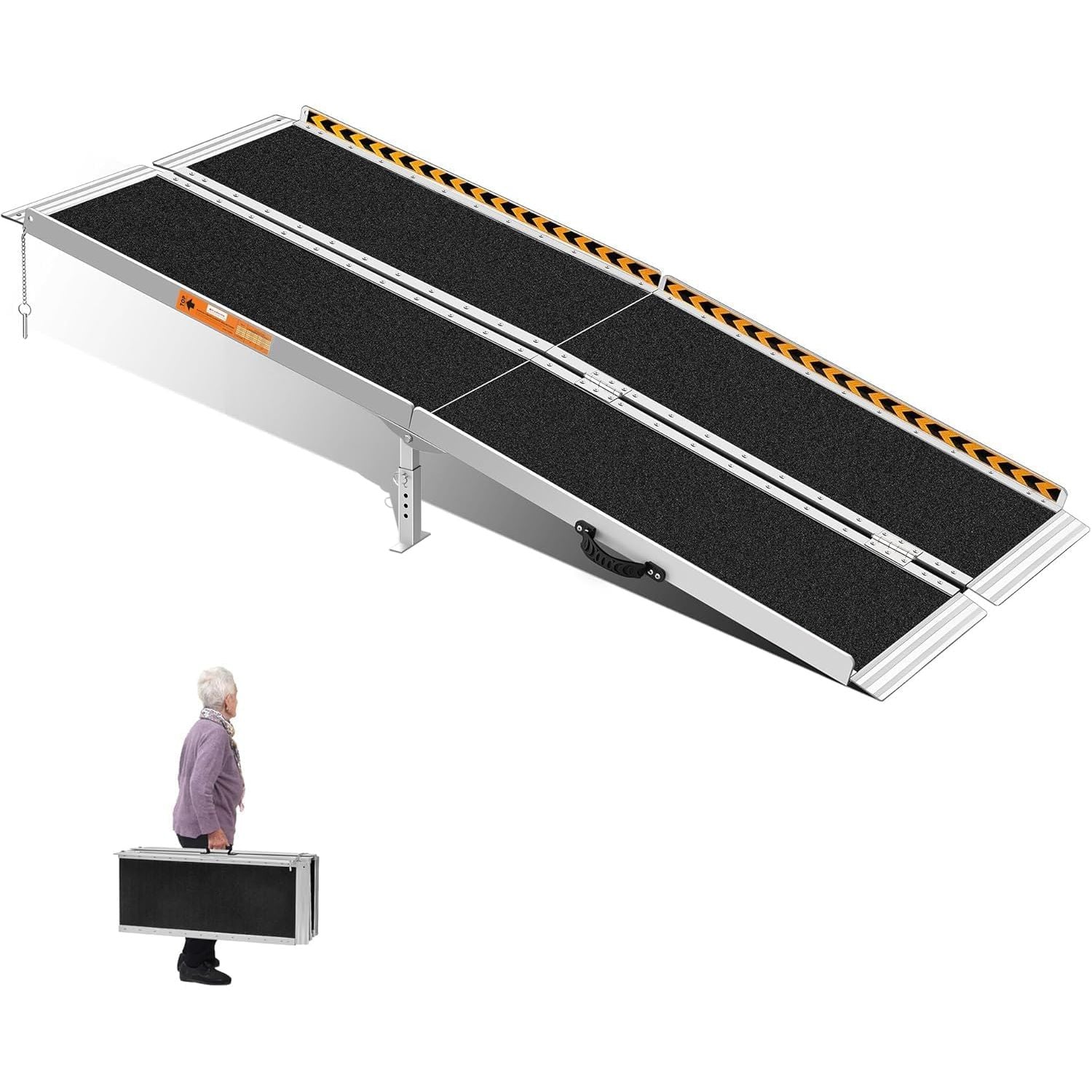 Wheelchair Ramp 6FT Foldable Aluminum 362KG Extra Wide Transition Plate Portable