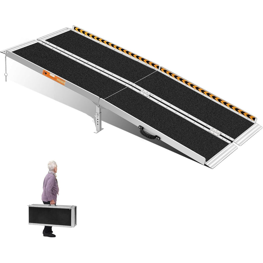 Wheelchair Ramp 6FT Foldable Aluminum 362KG Extra Wide Transition Plate Portable