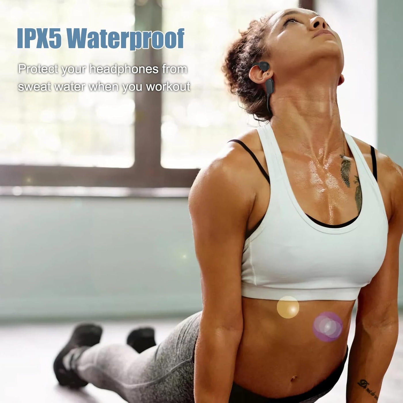 Bone Conduction Headphones Bluetooth 5.3 Open Ear Waterproof Sport IFECCO