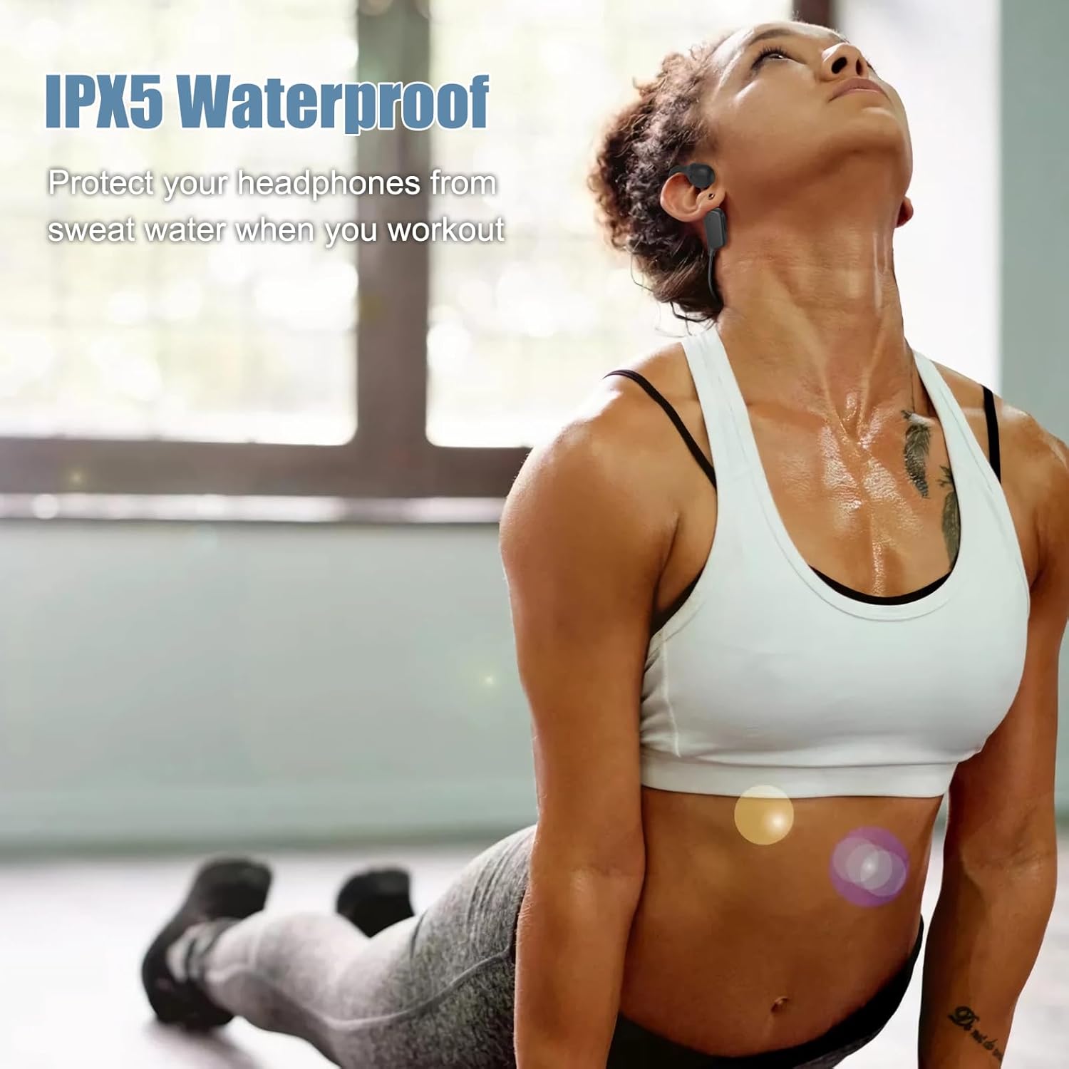 Bone Conduction Headphones Bluetooth 5.3 Open Ear Waterproof Sport IFECCO