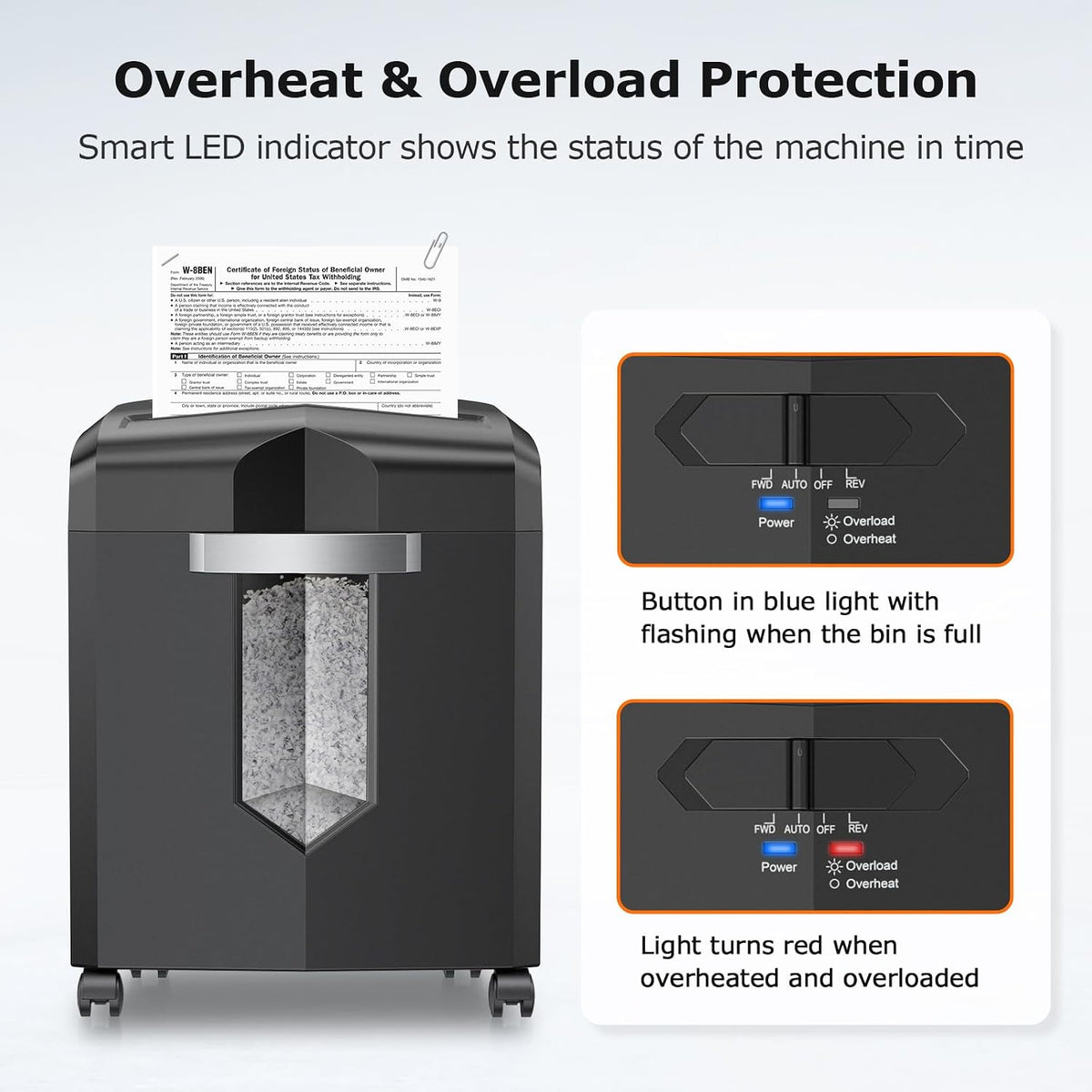 Paper Shredder 12 Sheet Micro Cut Heavy Duty Home Office Document Bonsaii