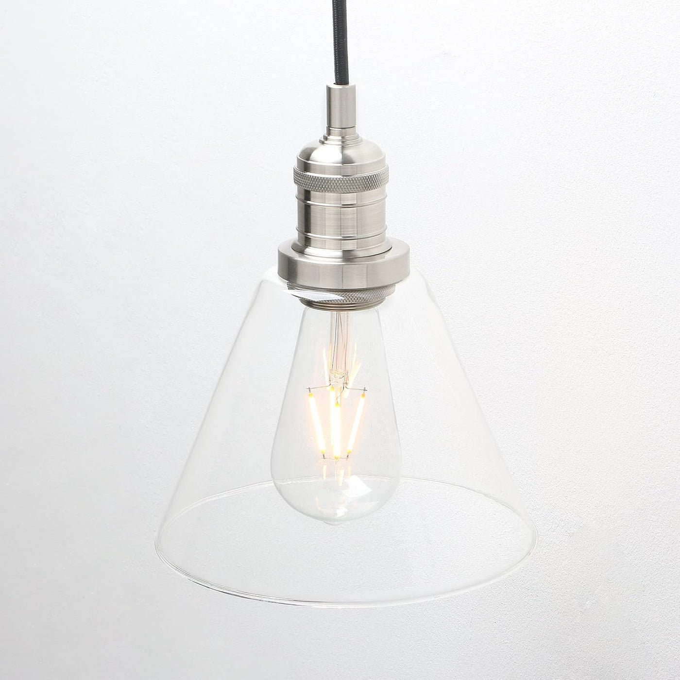 Phansthy Industrial Pendant Light, 3-Light Ceiling Lamp, Adjustable Cords, Glass