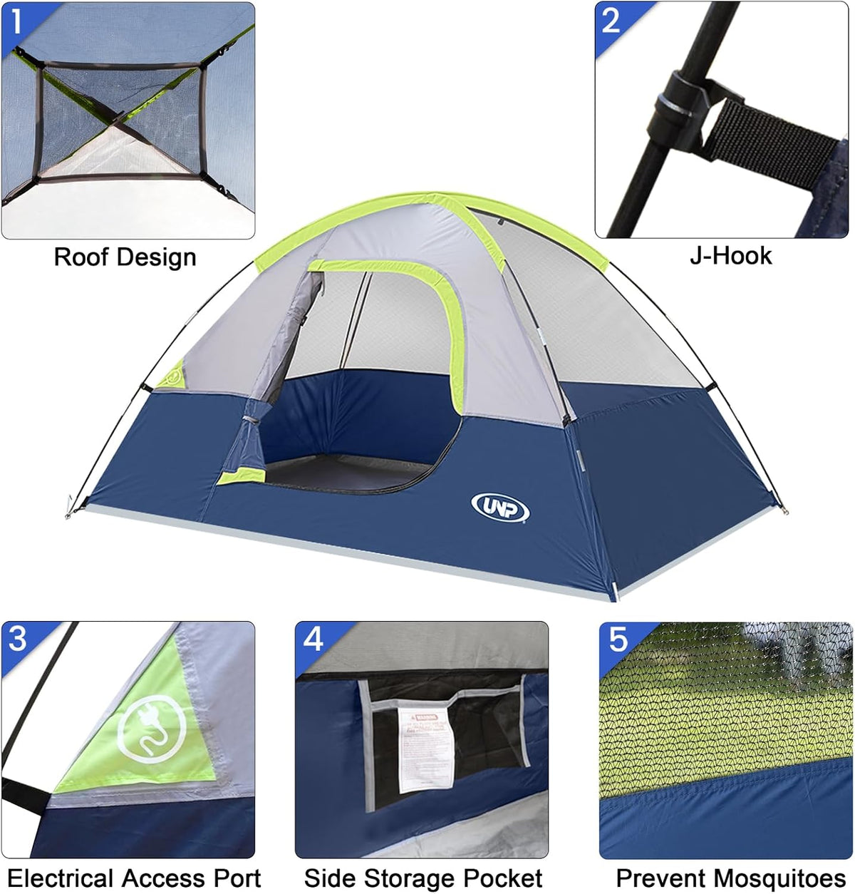 Camping Tent 2-3 Person Portable Outdoor Shelter Hiking Festival Travel UNP