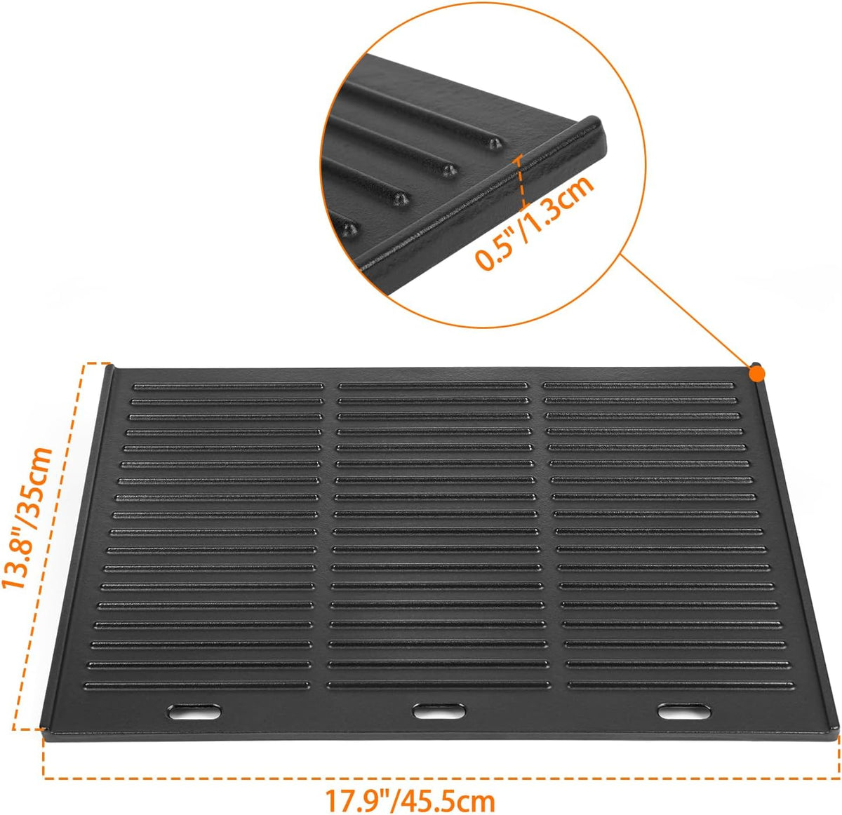 Cast Iron BBQ Griddle Plate 45.5x35cm Universal Outdoor Grill Onlyfire