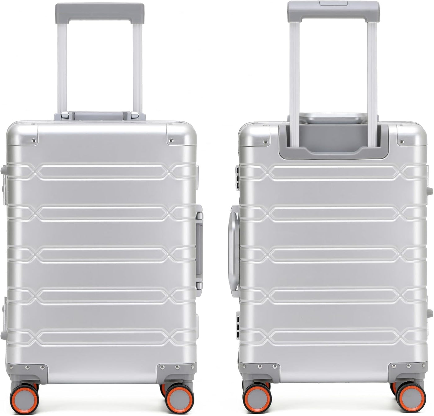 Aluminum Carry On Luggage 20 Inch Hard Shell TSA Lock Silver Simcat Suitcase
