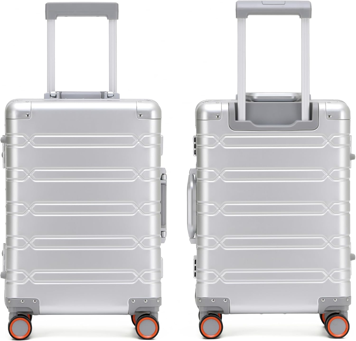 Aluminum Carry On Luggage 20 Inch Hard Shell TSA Lock Silver Simcat Suitcase