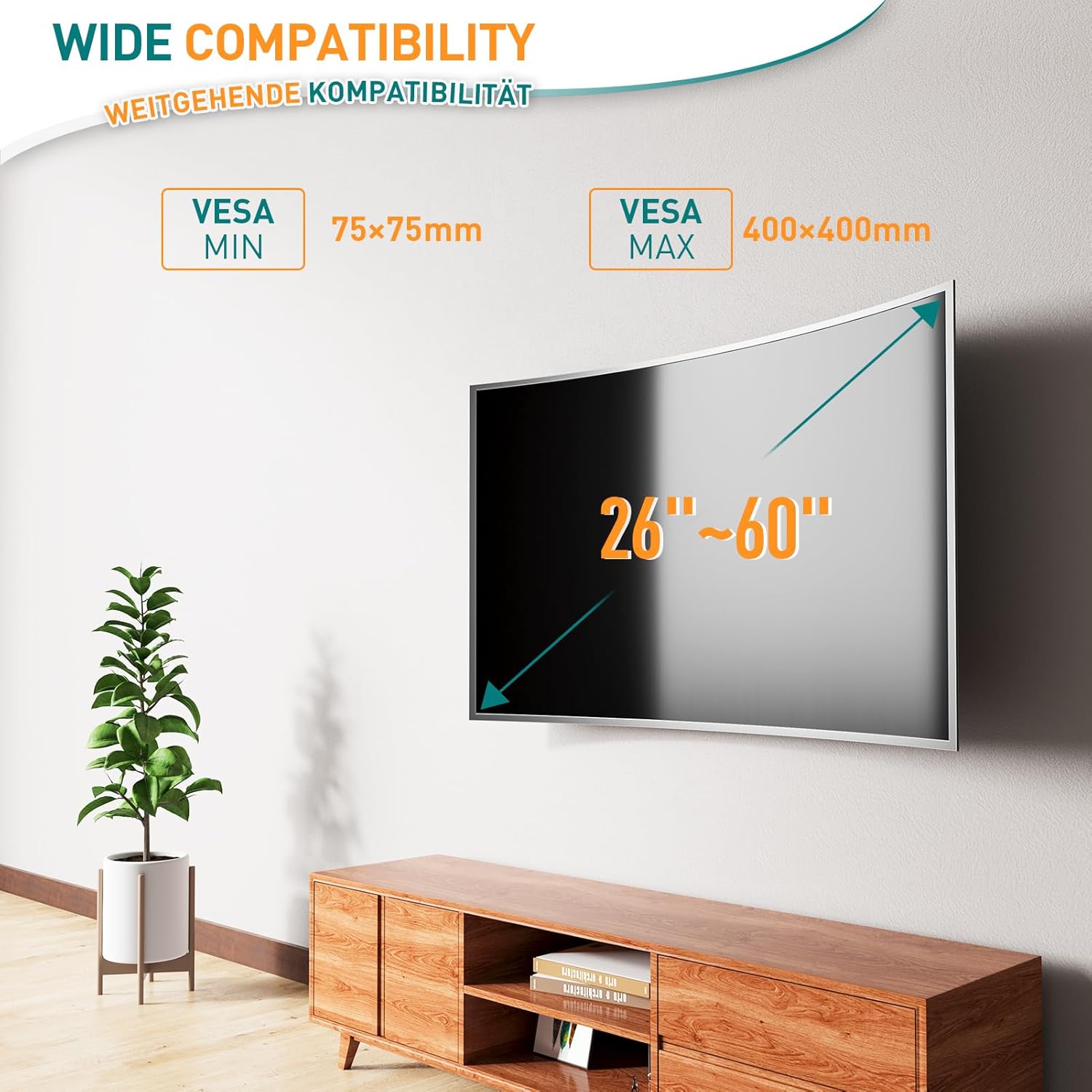 Tilt Swivel TV Bracket 26-60 Inch Corner Wall Mount up to 35KG ELIVED