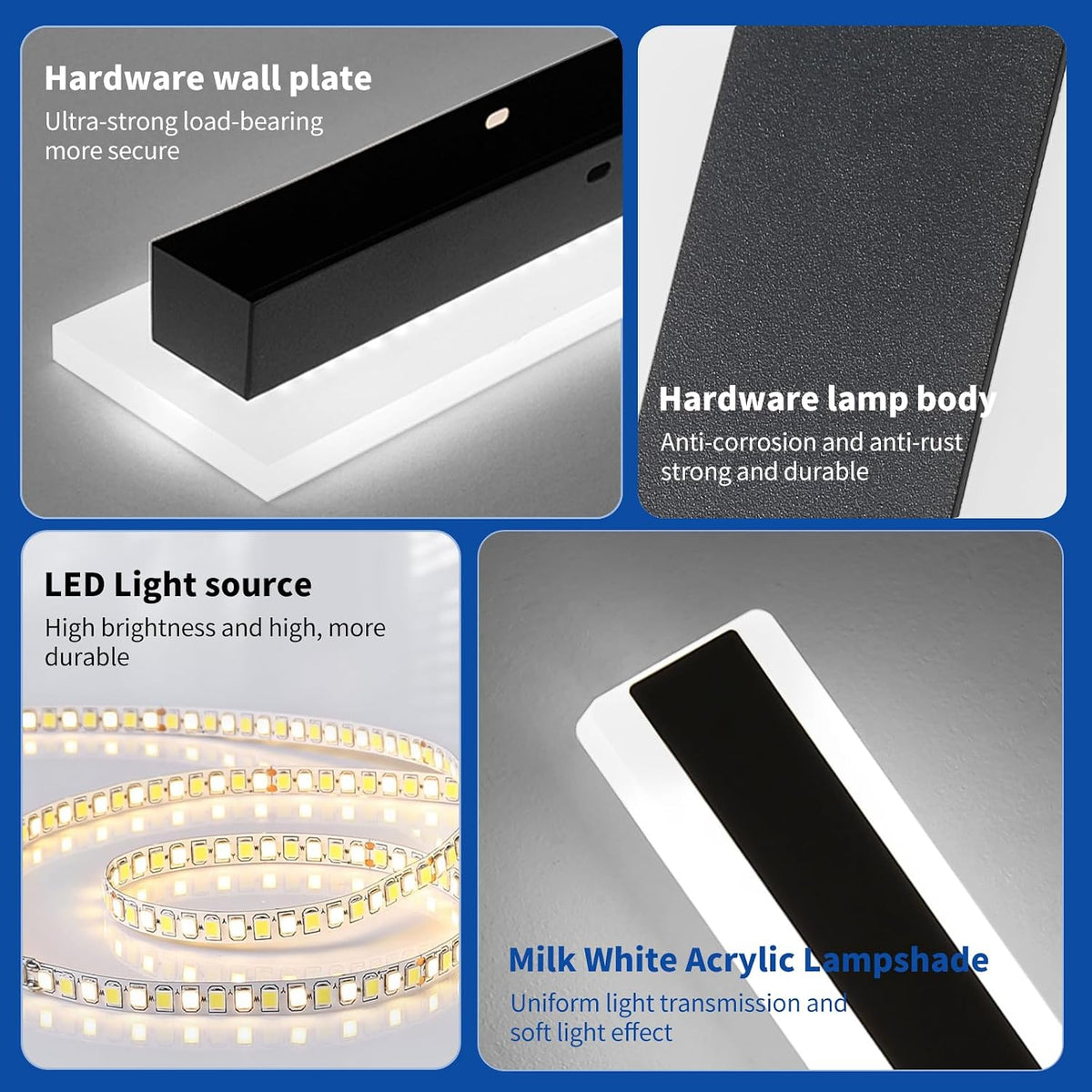 Outdoor Wall Light 120cm LED IP65 Waterproof 6500K Aluminium Porch Garden Lamp