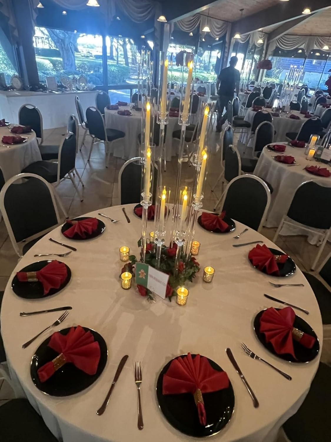 Acrylic Candelabra Centrepiece 8 Arms 38.5 Inch Wedding Candle Holder