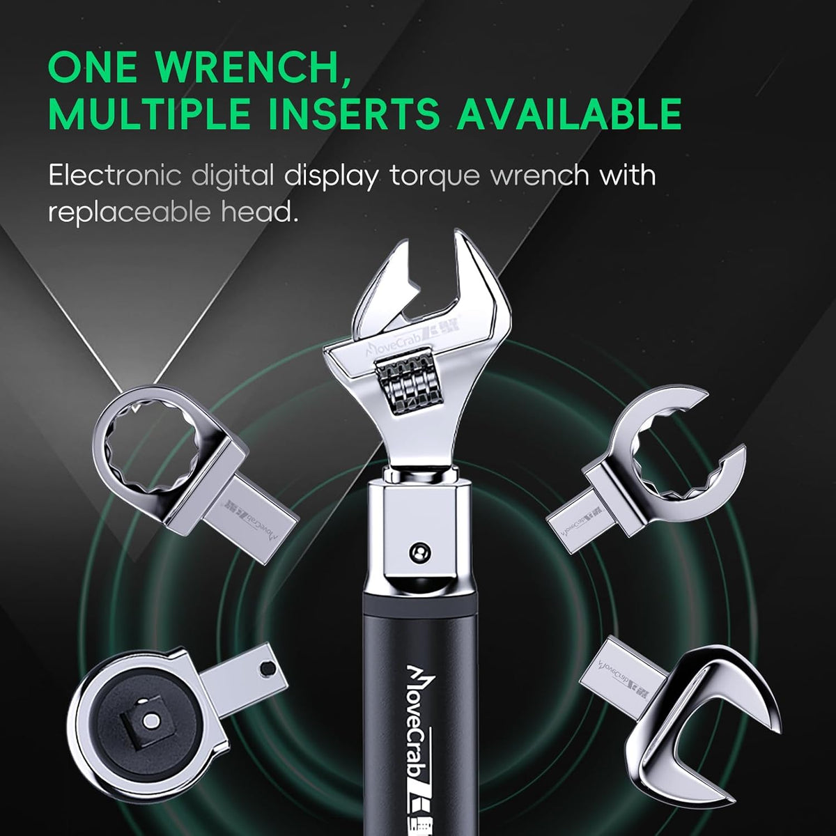 Digital Torque Wrench 6.8-135Nm Interchangeable Heads Precision Torque Spanner Tool