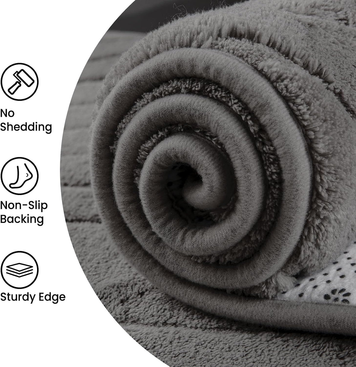 Large Washable Rug 240x300cm Grey Soft Living Room Bedroom Carpet Sour Lemon Home