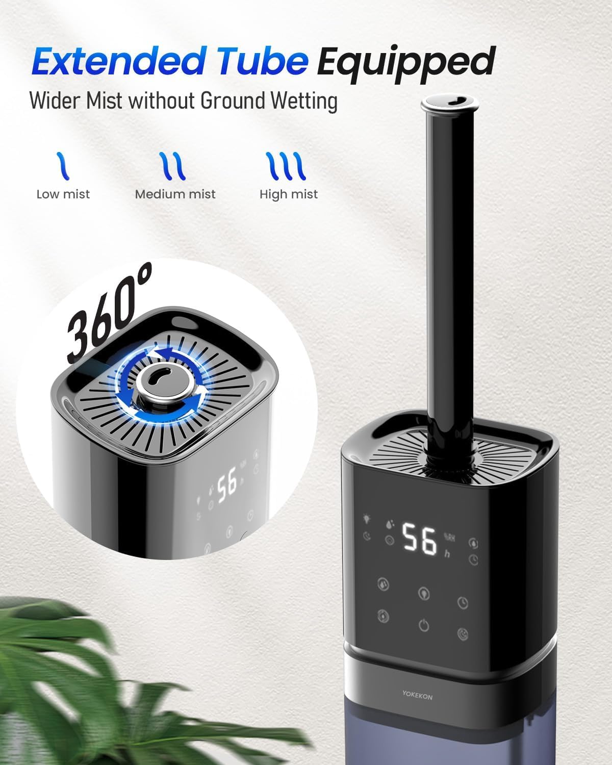 Humidifier 8L Top Fill Large Room Essential Oil Diffuser 12H Timer Blue YOKEKON