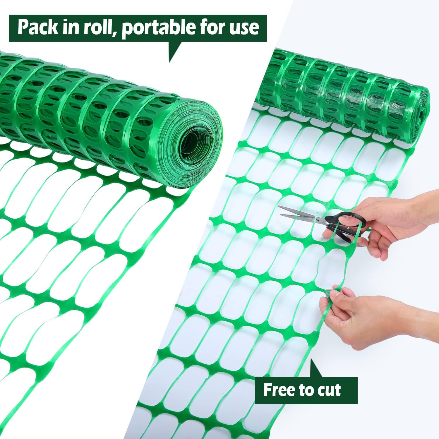Barrier Fencing Mesh 1m x 30m Heavy Duty Garden Fence with Pins Green Ohuhu