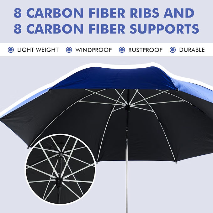 Chair Parasols 2 Pack UPF 50+ Universal Clamp 360 Adjustable Umbrella LIROPAU