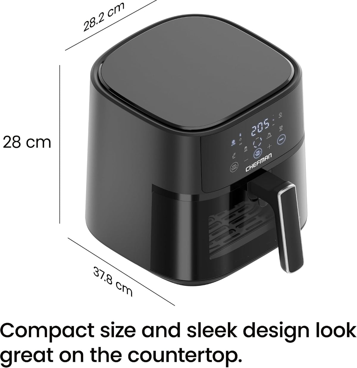 Air Fryer 5.7L Compact 4 Presets Hi-Fry Technology Digital Cooking Chefman