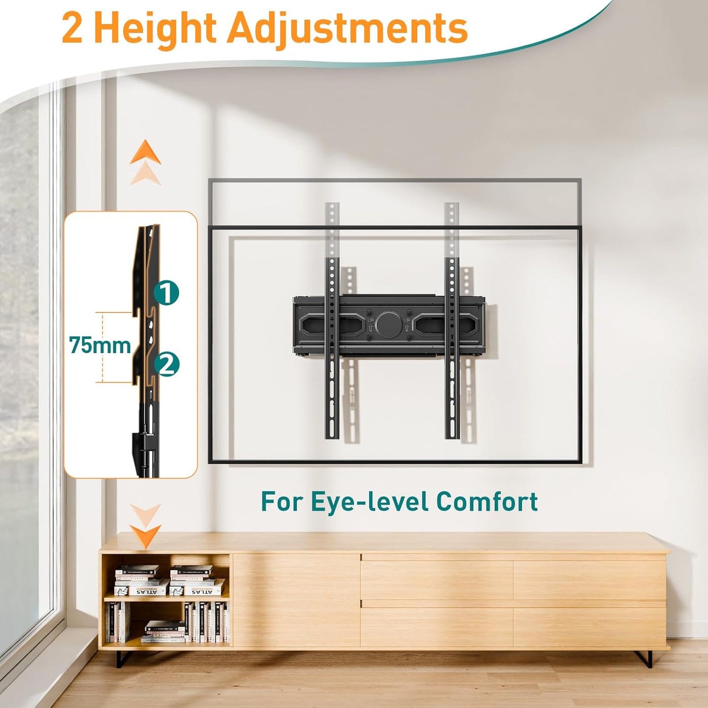 Full Motion TV Bracket 26-70 Inch Swivel VESA 400x400mm 45kg Tilt Mount ELIVED