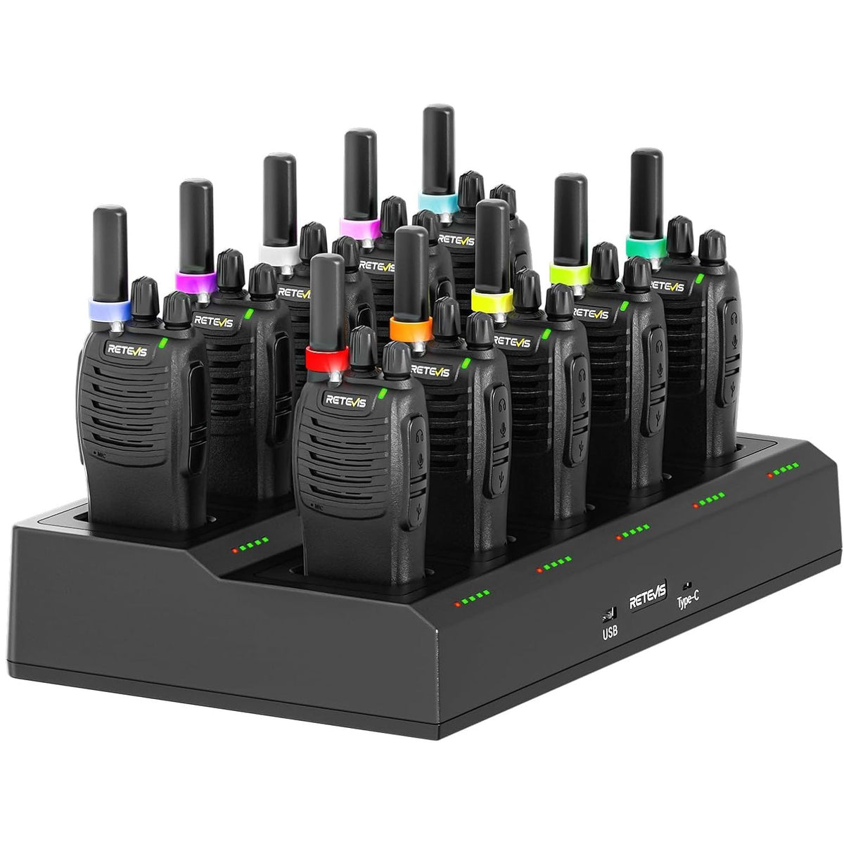 Walkie Talkies H777 Two Way Radios PMR446 with 10 Way Multi Charger Retevis