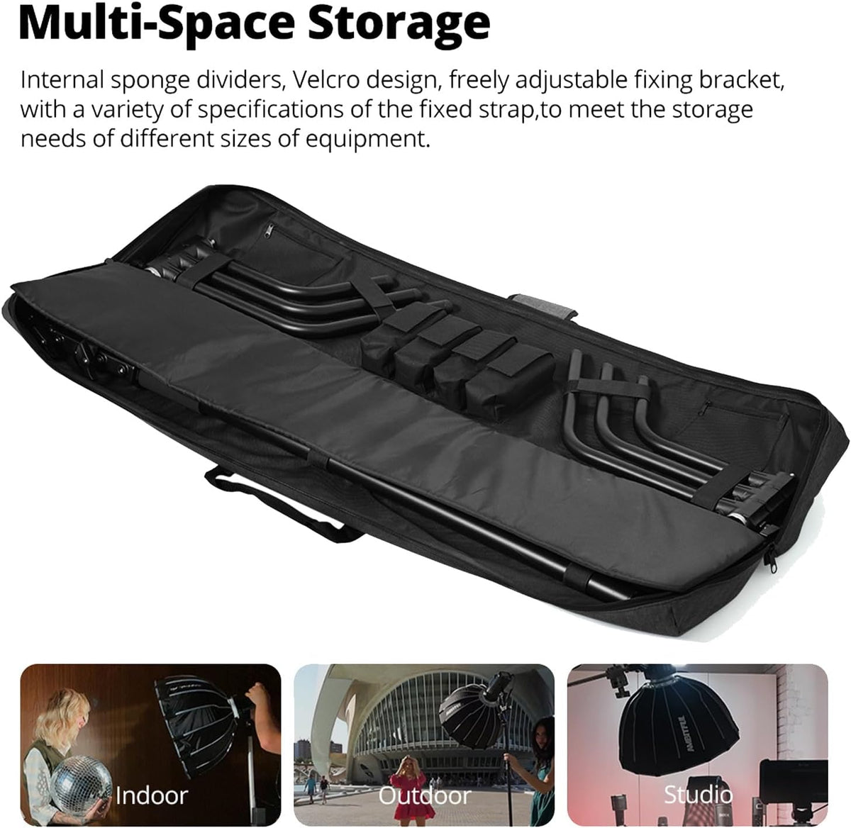 C Stand Carrying Bag 132x19x13cm Photography Lighting Stand Storage AMBITFUL PB20