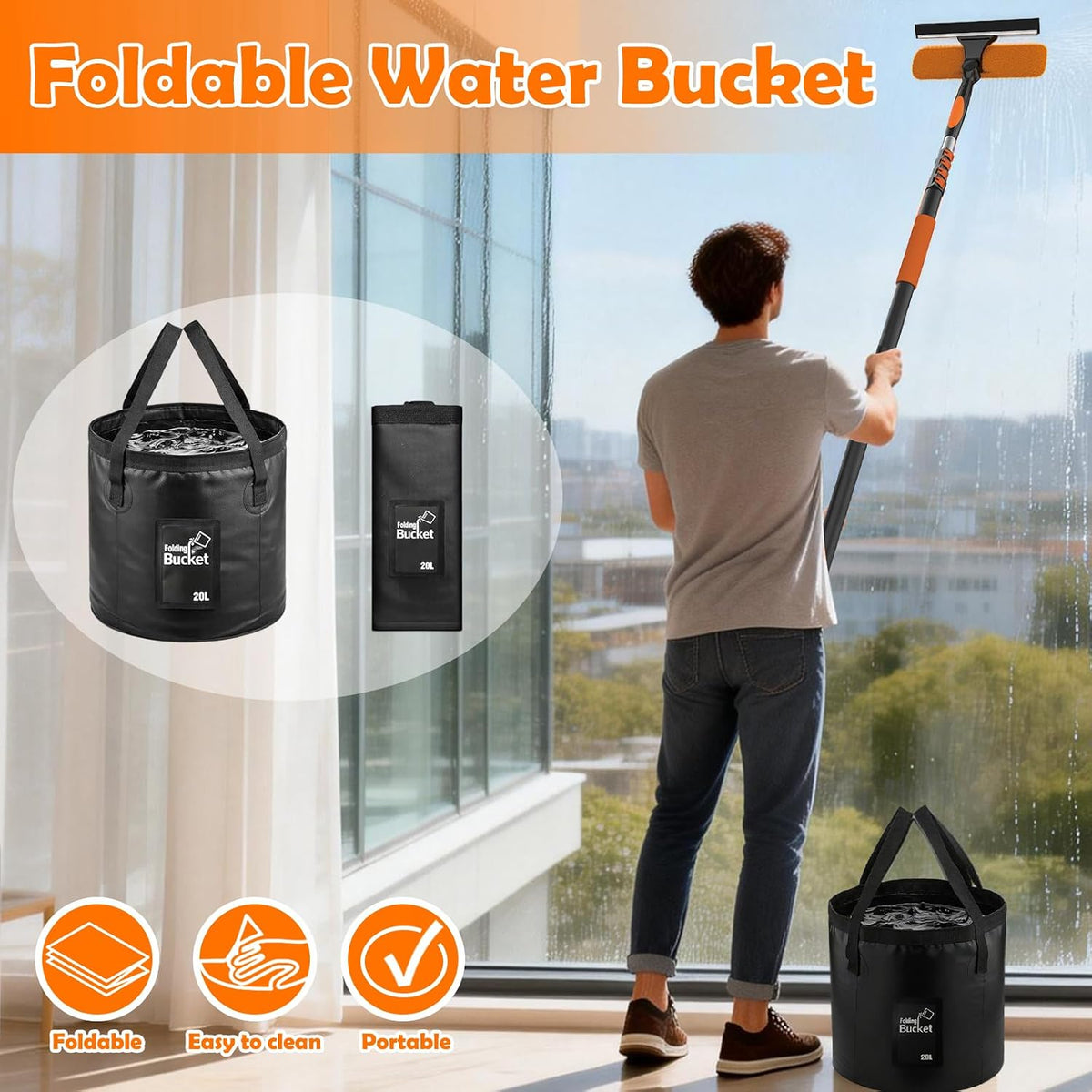 Telescopic Feather Duster 6m Cobweb Brush Window Cleaning Kit LAANPOLE