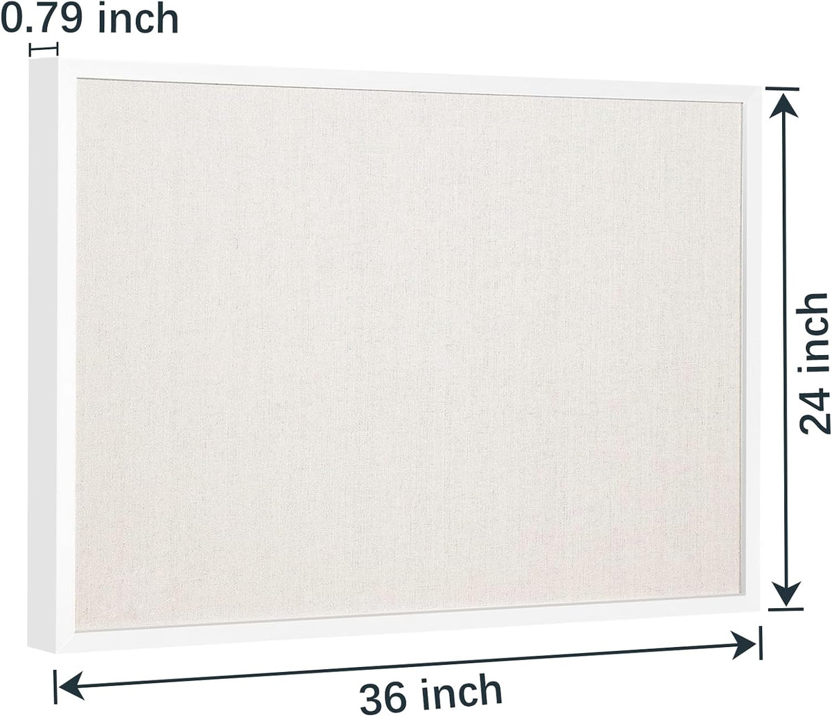 Bulletin Board 90x60cm White Frame Wall Mounted Notice Pin Board OWLKELA Office