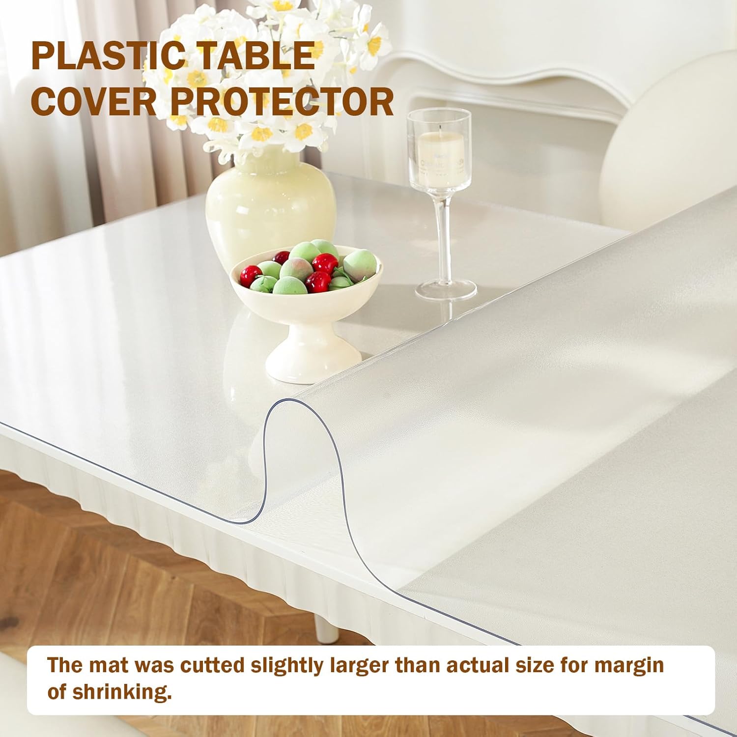 Clear Table Protector 90x160cm PVC Waterproof 1.5mm Desk Cover Royhom