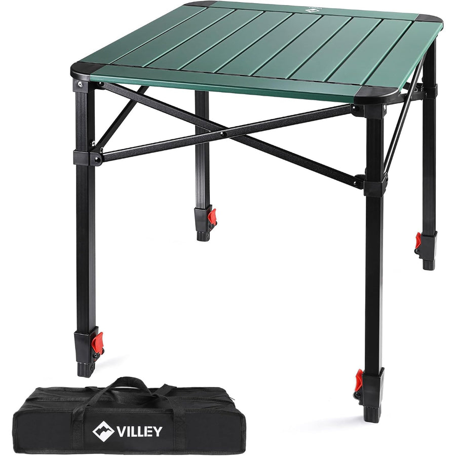 Folding Camping Table Medium Lightweight Aluminium Portable VILLEY Outdoor Table