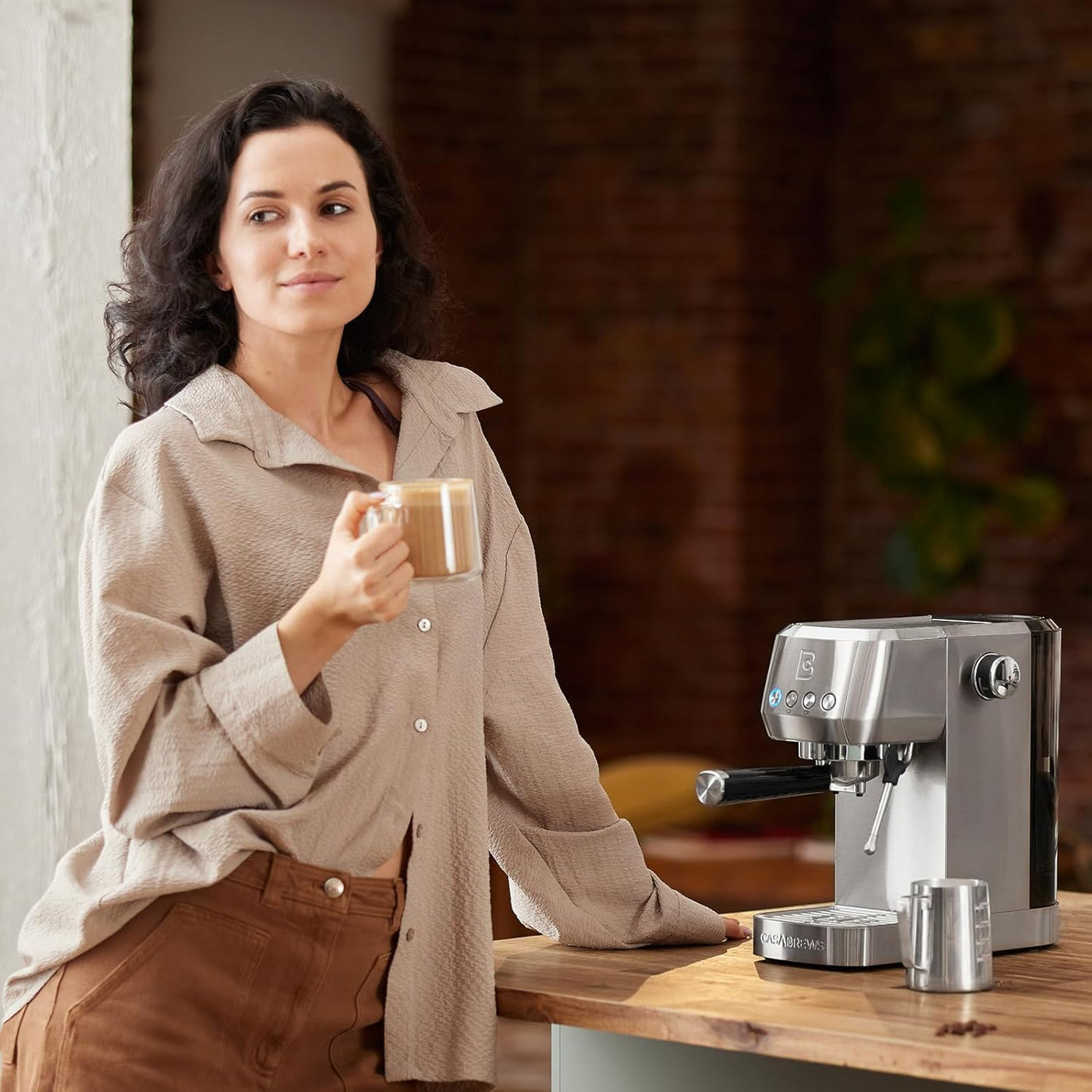 Espresso Coffee Machine 20 Bar Milk Frother Cappuccino Maker CASABREWS