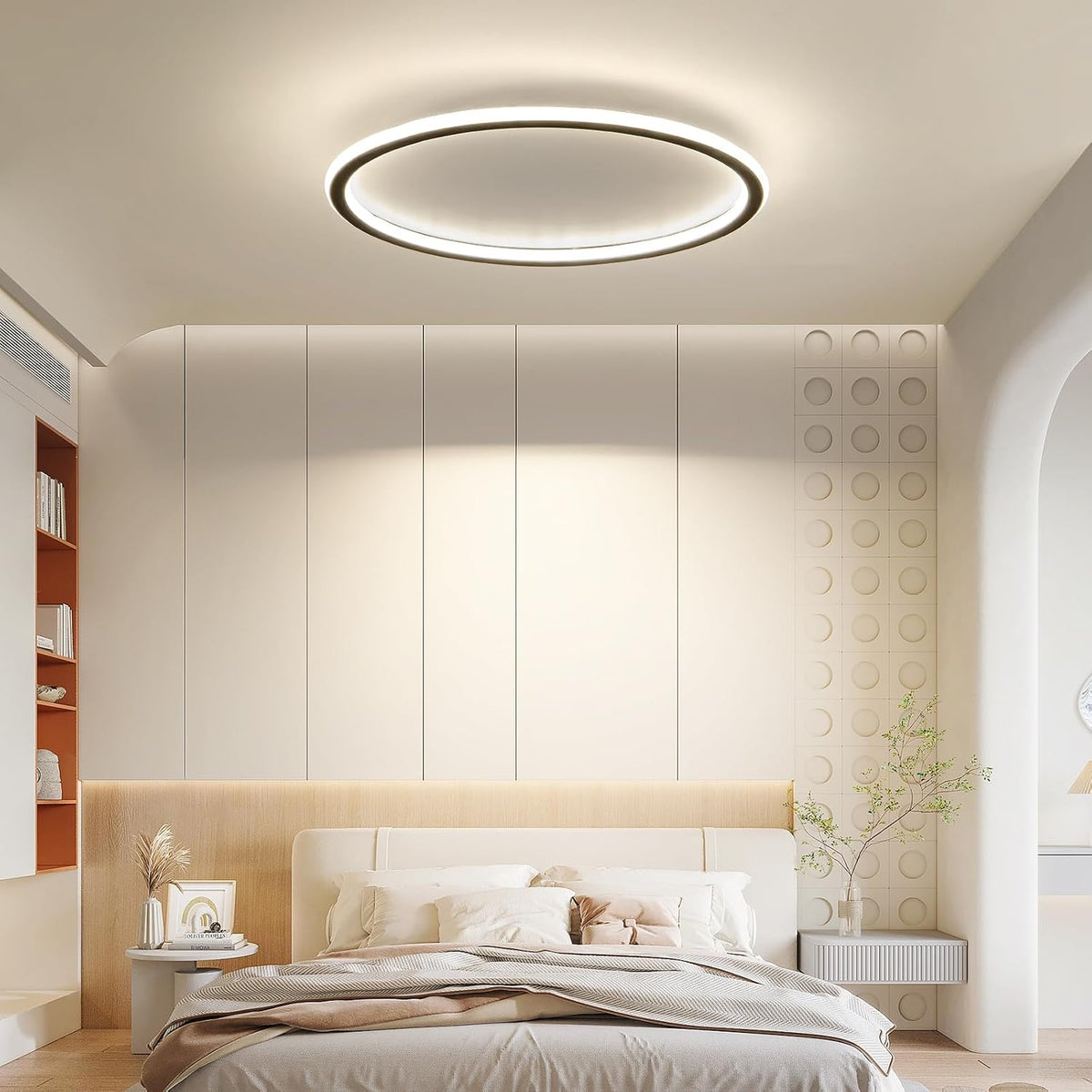 Dimmable Ceiling Light 50cm LED Remote 3 Colour Adjustable Brightness Mikeru
