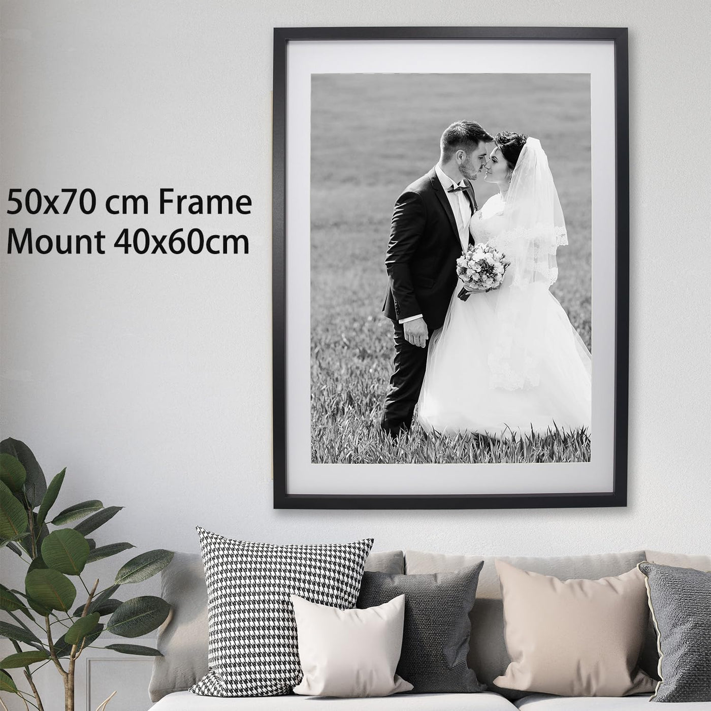 Picture Frames 50x70cm Black 3 Pack with Mount for 40x60cm Photos YiPinYin Frames