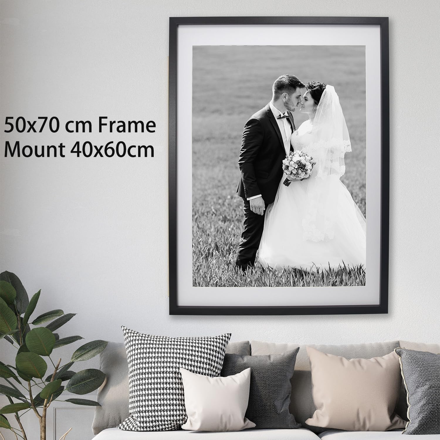 Picture Frames 50x70cm Black 3 Pack with Mount for 40x60cm Photos YiPinYin Frames