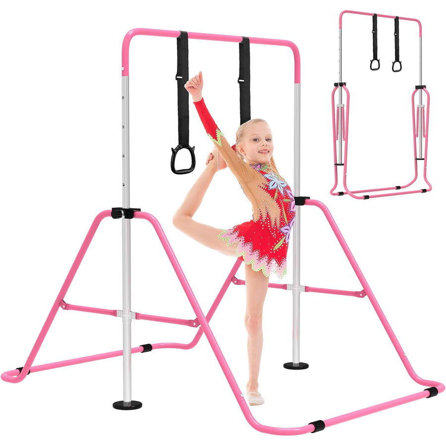 EVERYMILE Junior Gymnastics Bars, Adjustable Kip Training Bar w/ Rings for Kids - Massive Discounts