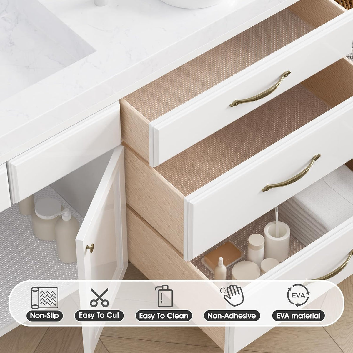 Fridge Shelf Liner 50x600cm Clear Food Grade EVA Non Adhesive Viseeko Kitchen Mat