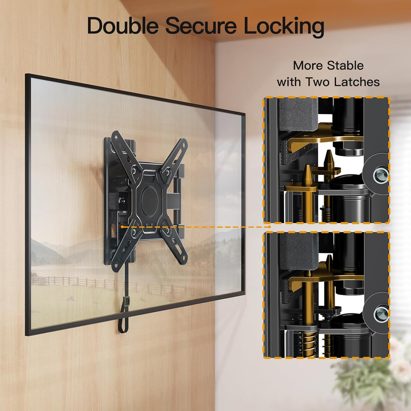RV TV Mount 13-43 Inch Full Motion Lockable VESA 200x200 ELIVED