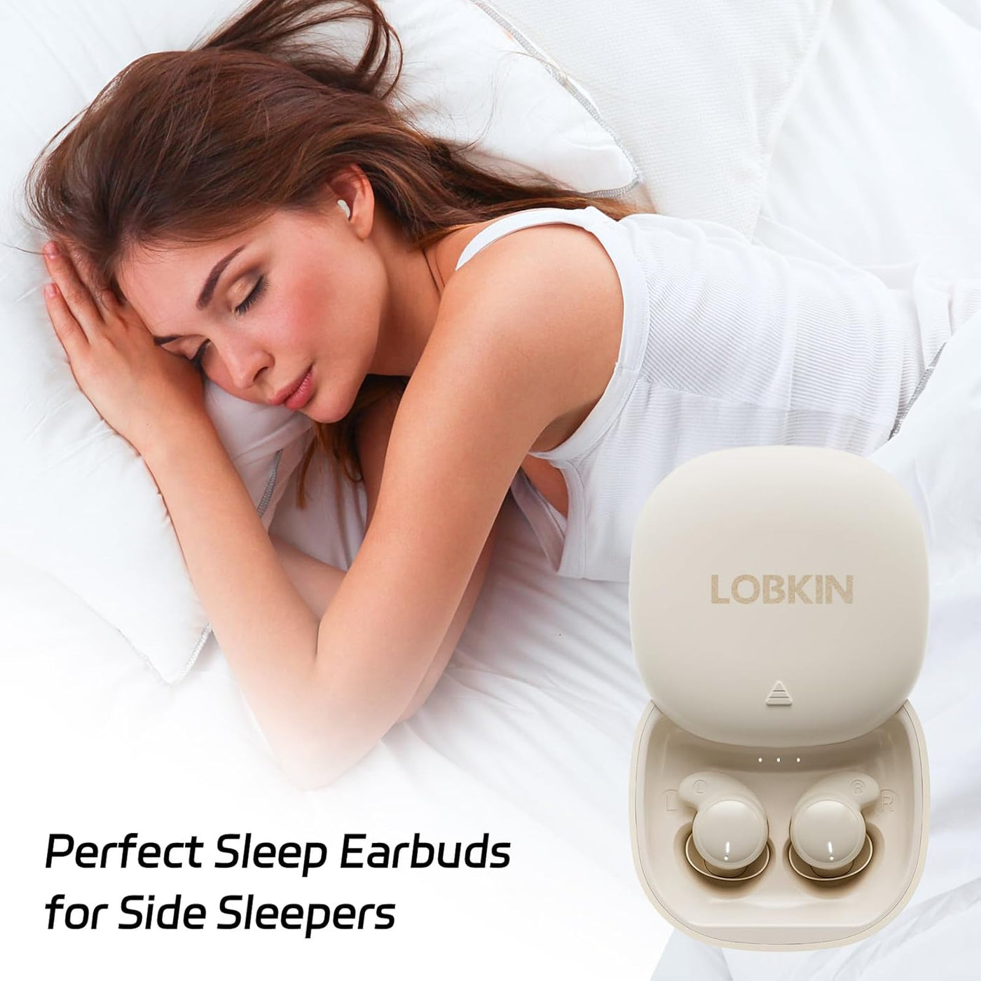 LOBKIN Sleep Headphones In Ear Bluetooth 5.4 Mini Invisible Soft Buds