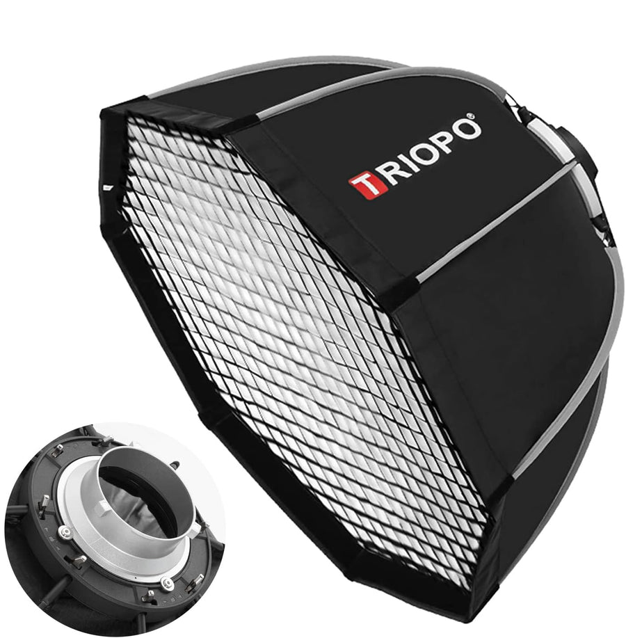 Triopo 65cm Bowens Mount Octagon Softbox, Honeycomb Grid for Strobe Photography - Massive Discounts