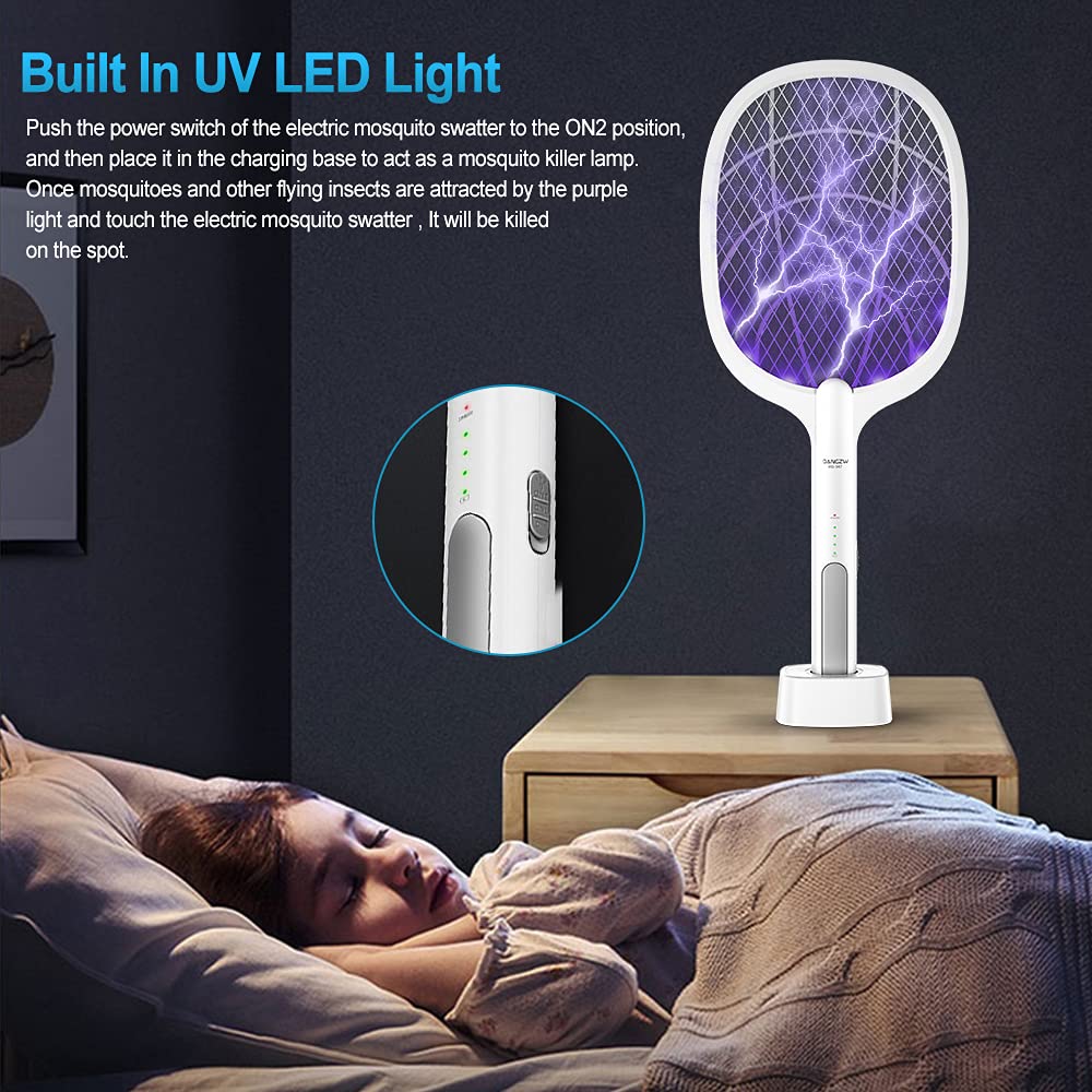 Electric Fly Zapper 4000V Rechargeable UV Light Insect Killer Trap DANGZW Indoor