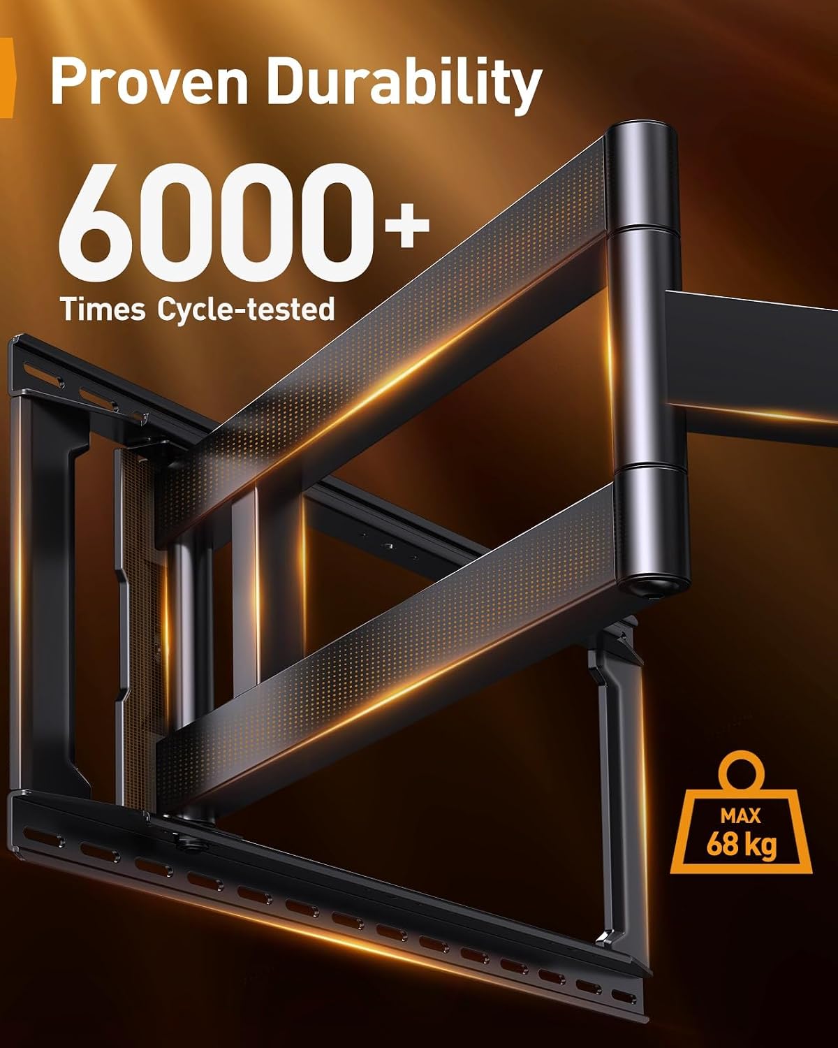 TV Wall Bracket 42-97 Inch 1018mm Long Arm 68kg Full Motion VESA 800x400 Perlegear