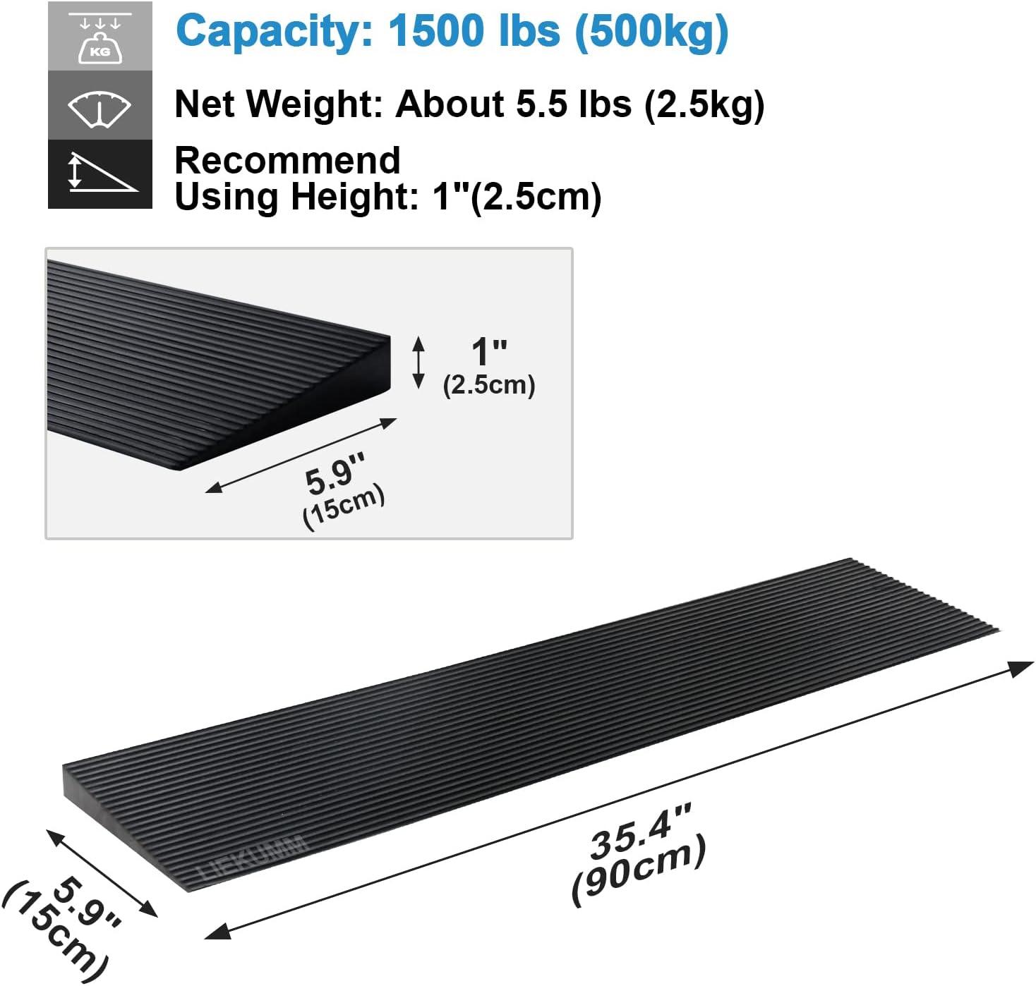 Rubber Threshold Ramp, 25mm Rise Rubber Curb Ramp, Non-Slip - Massive Discounts