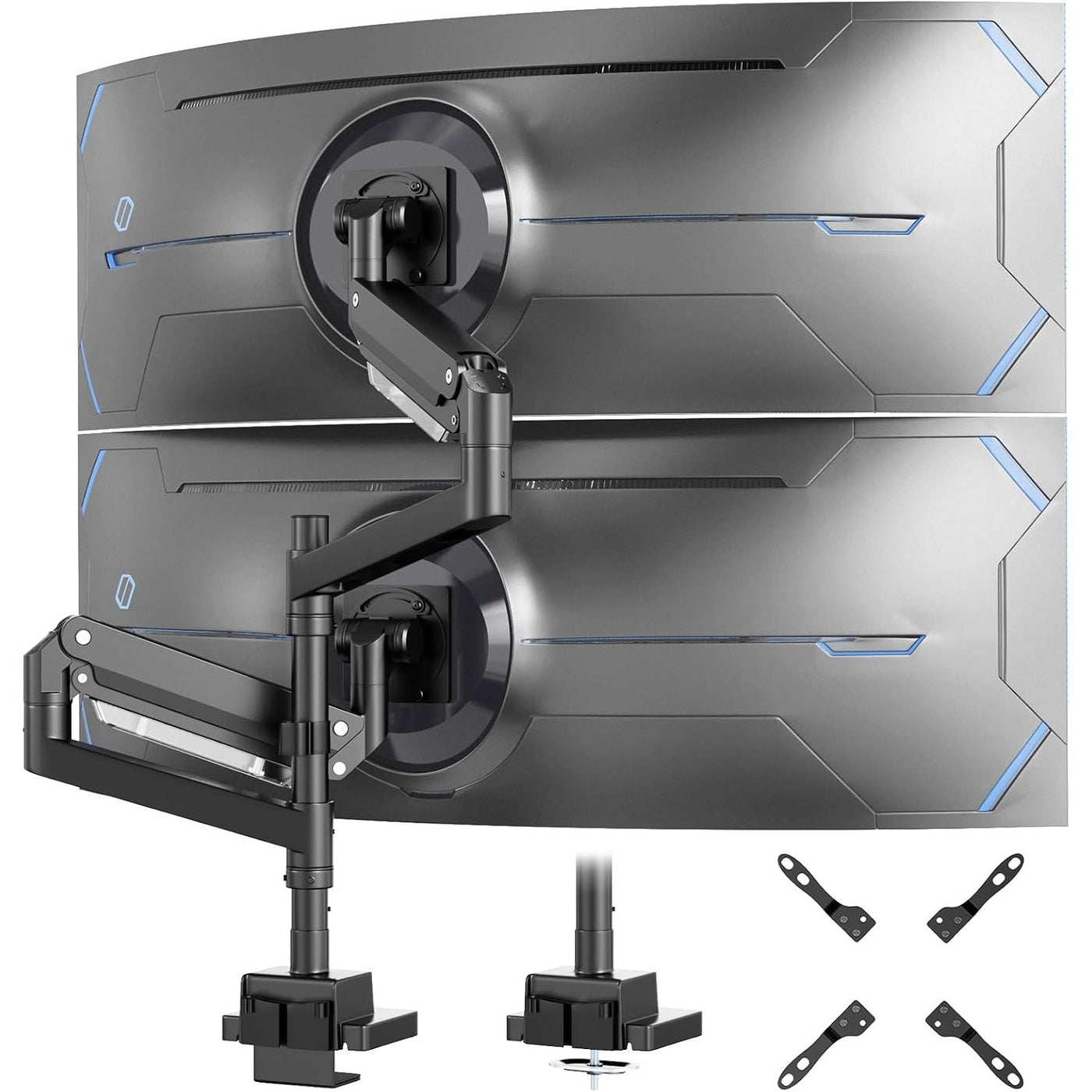 Dual Monitor Arm 24-57 Inch Heavy Duty 27kg VESA 200 Ultrawide Stacked Display