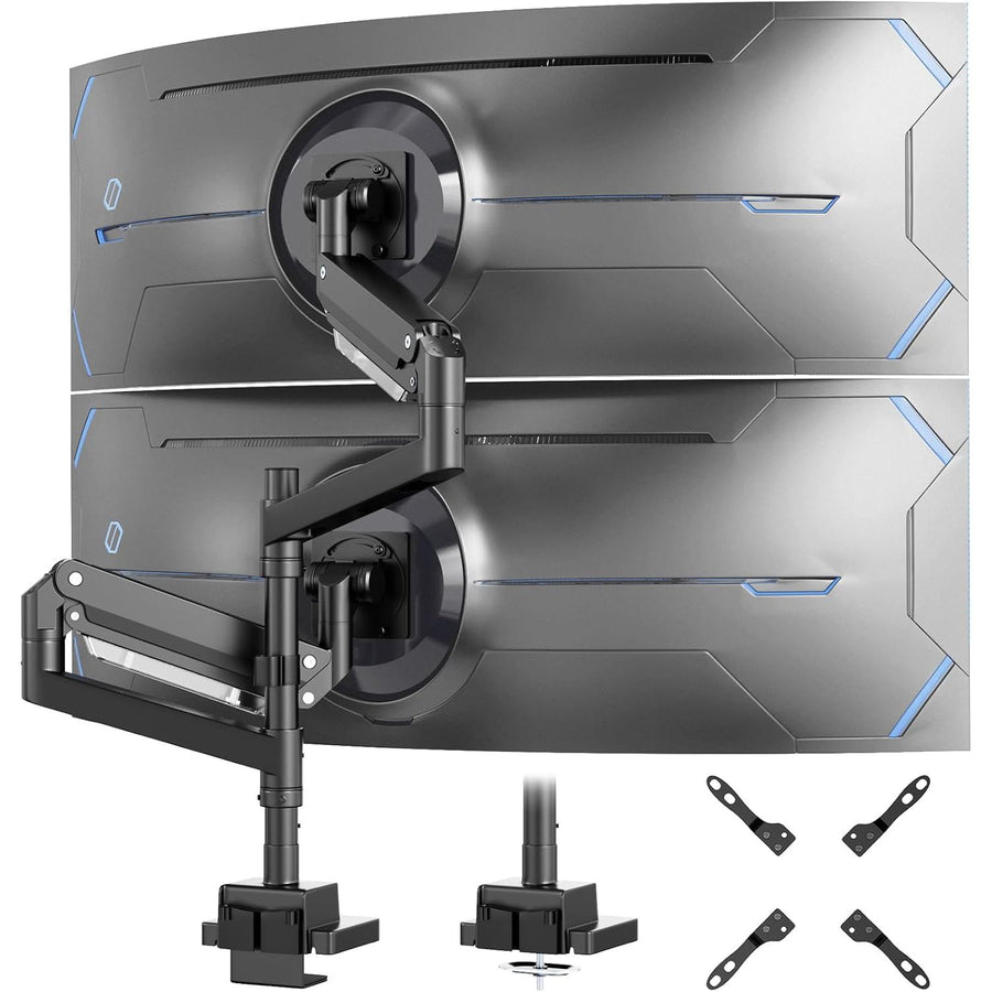 Dual Monitor Arm 24-57 Inch Heavy Duty 27kg VESA 200 Ultrawide Stacked Display