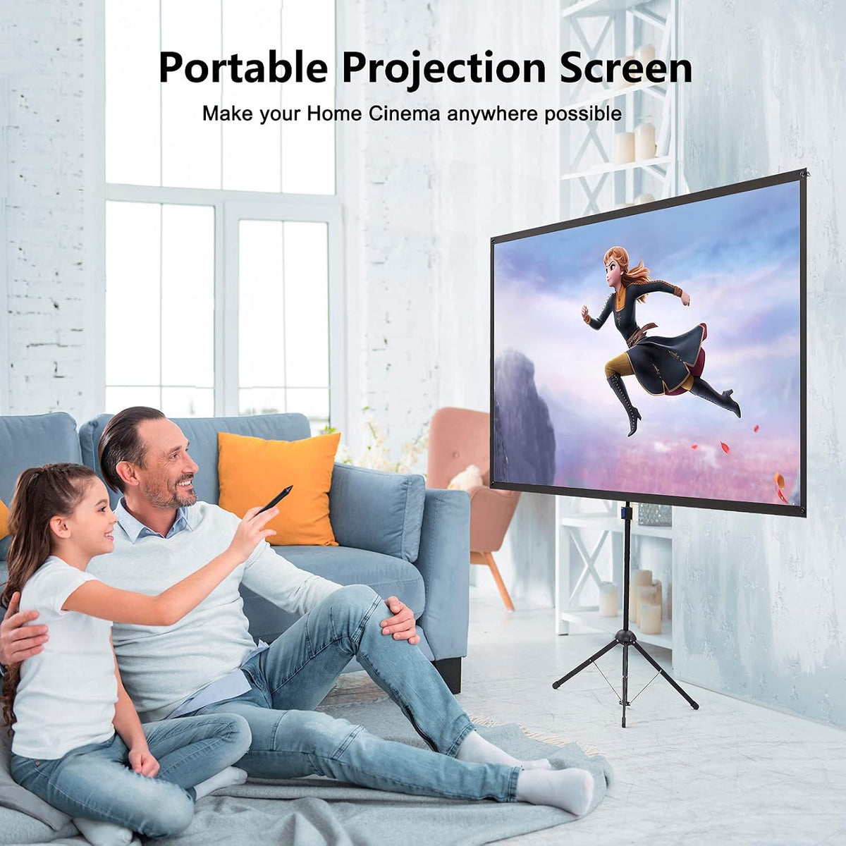 Projector Screen 60 Inch 16:9 Aluminium Frame Portable Outdoor Cinema Stand