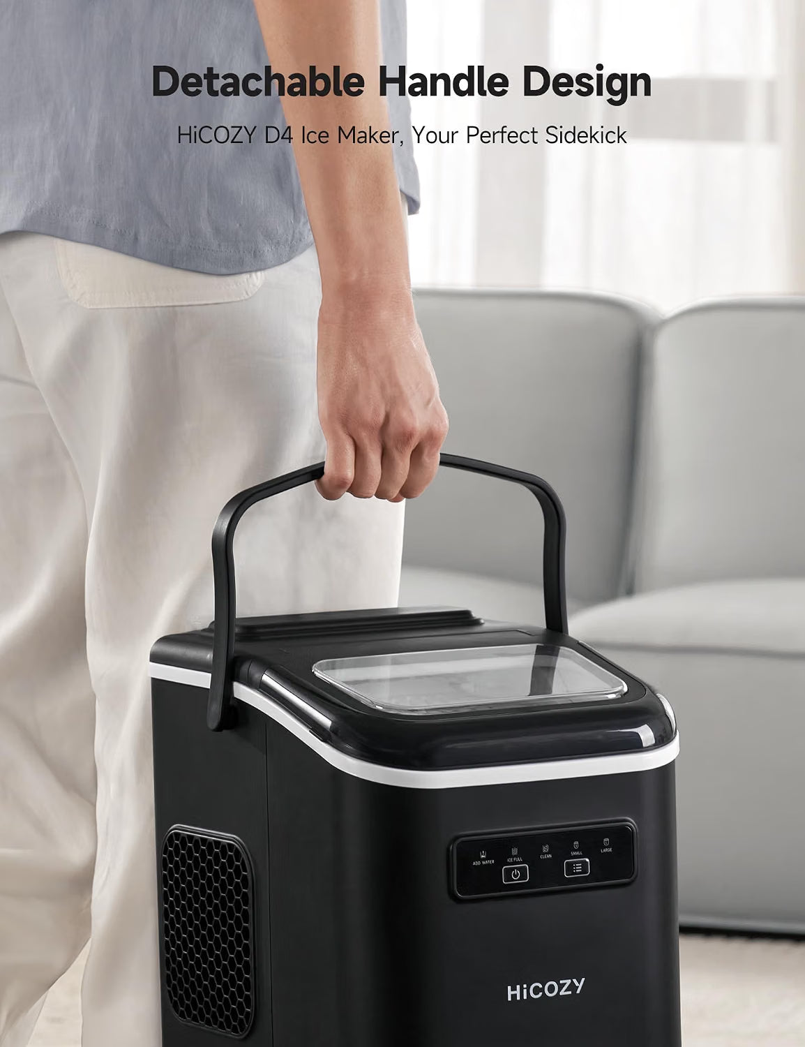 Ice Maker Machine 6 Min Fast Ice 2 Sizes Self Cleaning Countertop HiCOZY D4 Home
