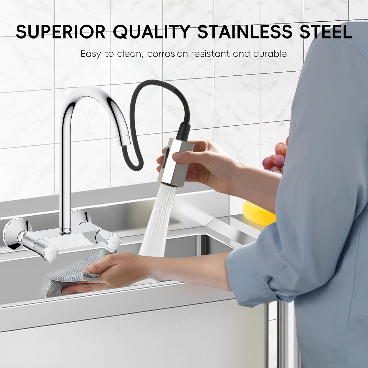 Commercial Kitchen Sink Stainless Steel Single Bowl Portable YITAHOME