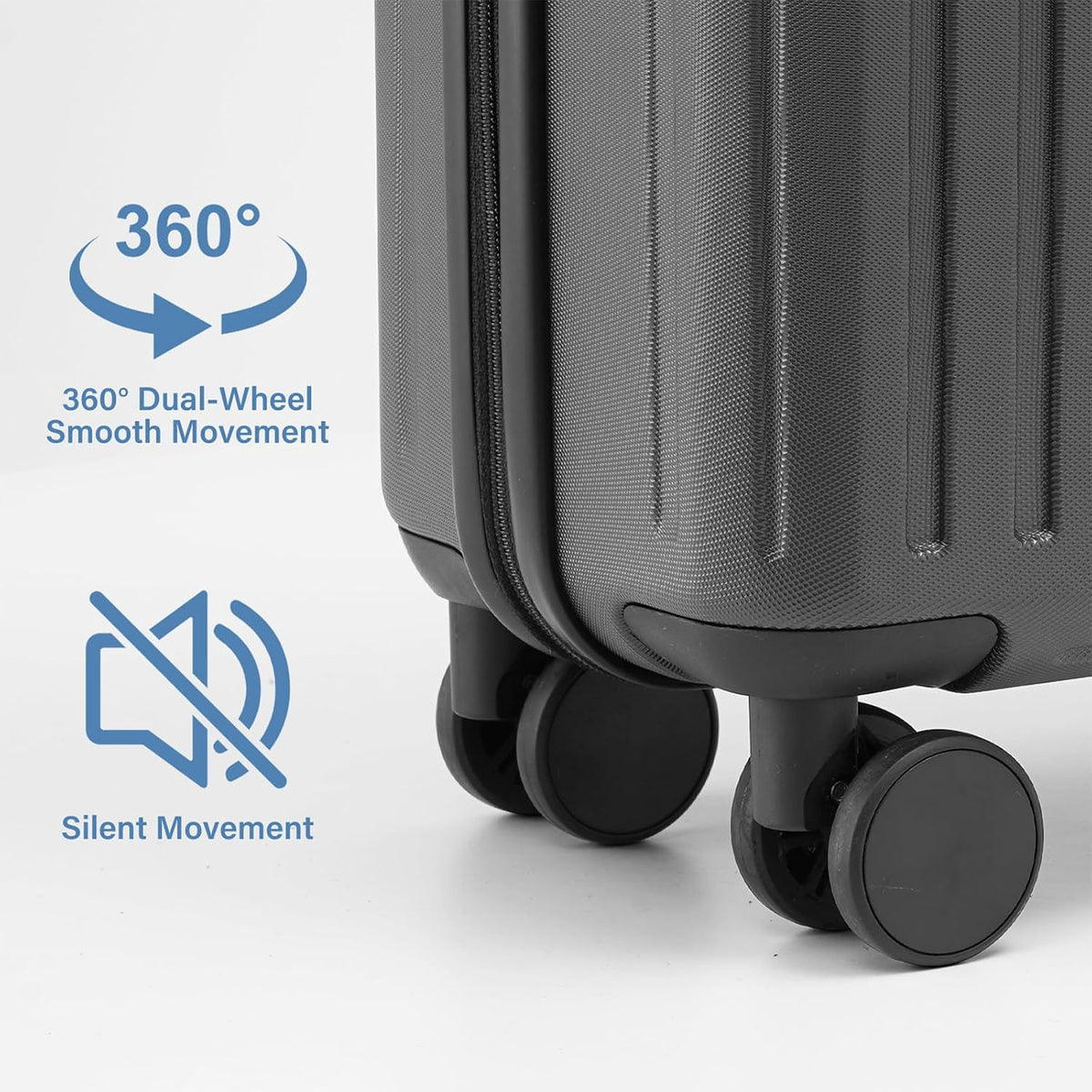 Cabin Suitcase 55x40x20cm Hard Shell TSA Lock Black EasyJet Ryanair Travel COOLIFE