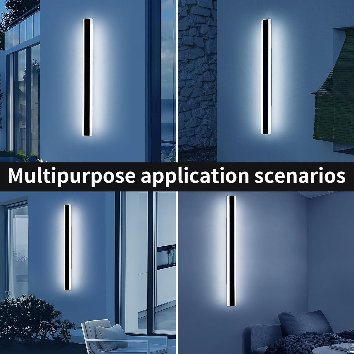 Outdoor Wall Light 120cm LED IP65 Waterproof 6500K Aluminium Porch Garden Lamp