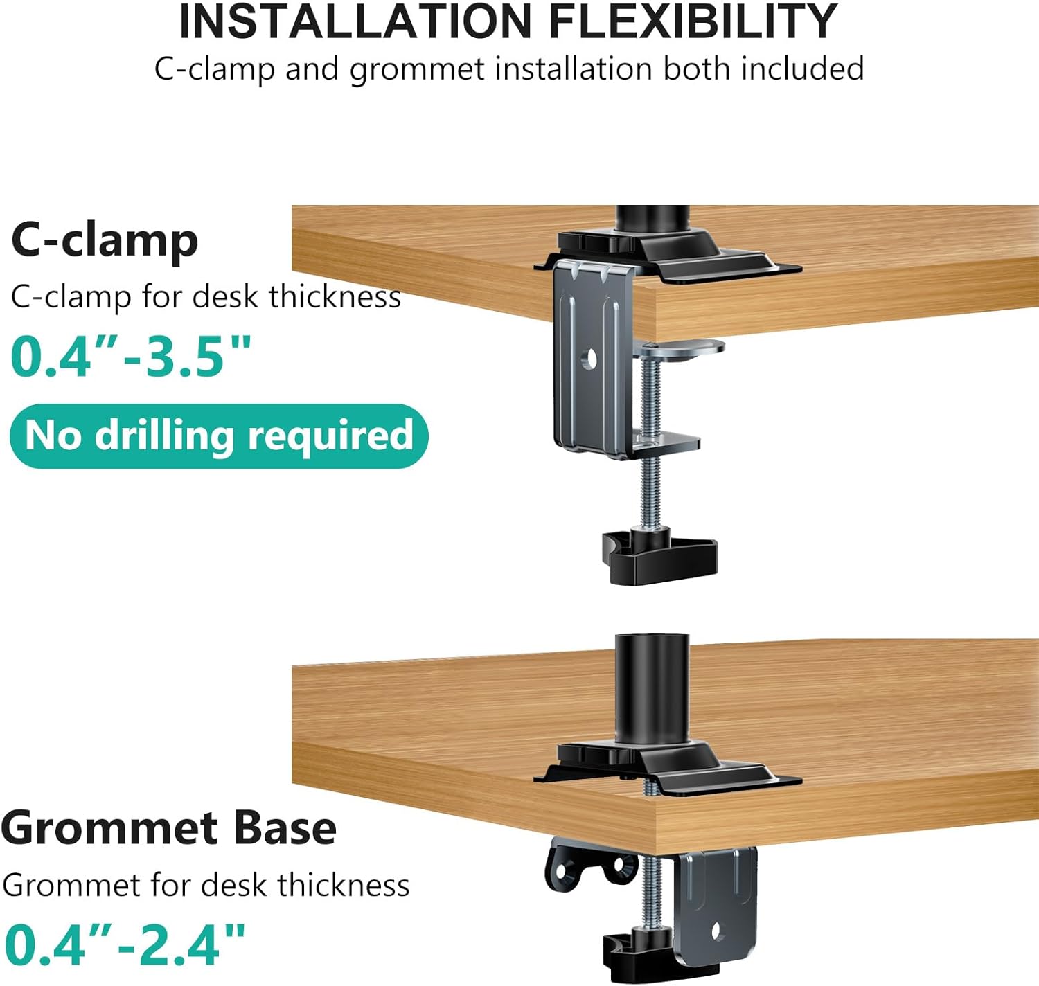 Laptop Desk Mount Adjustable Arm Tray Notebook Holder VESA Black WALI Stand