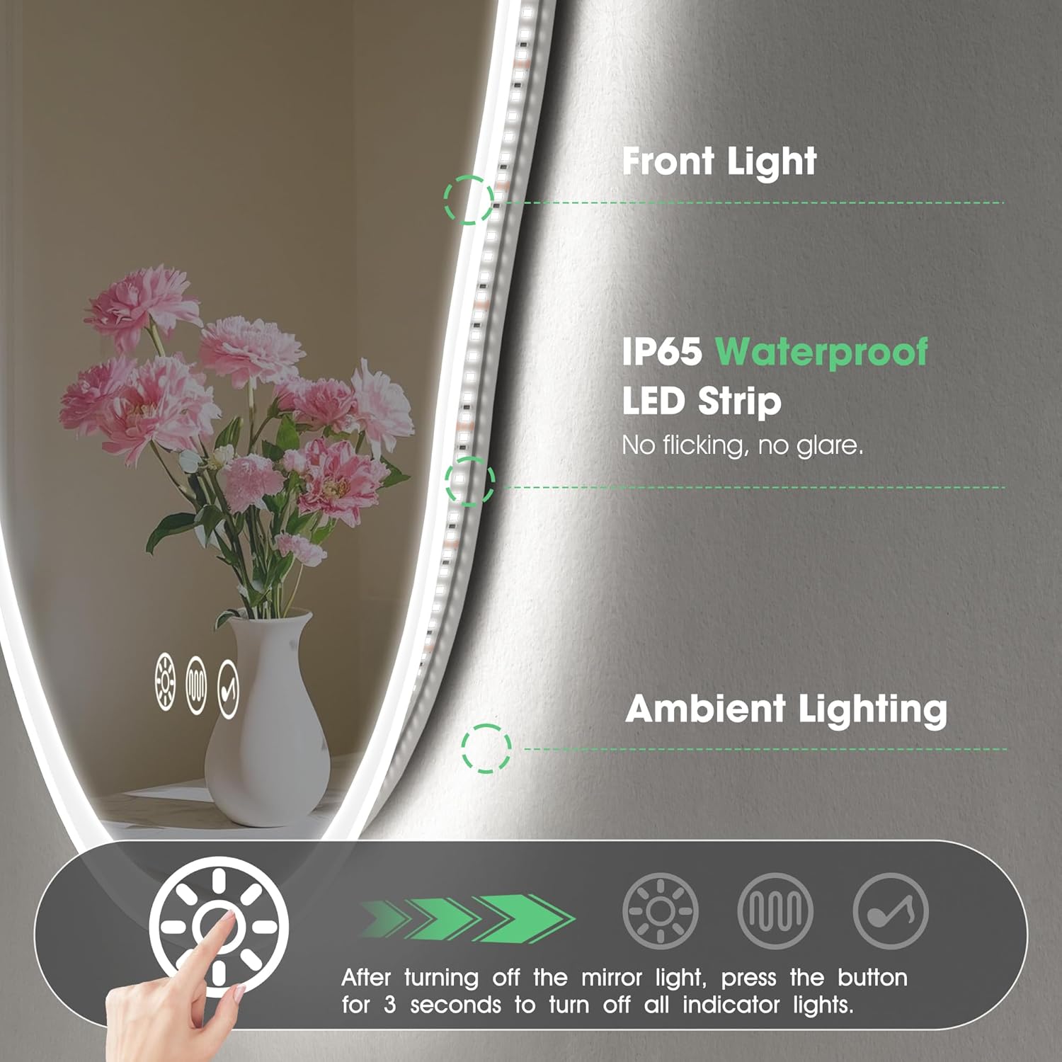 Irregular LED Bathroom Mirror 600x900 Bluetooth Anti Fog Dimmable S'bagno